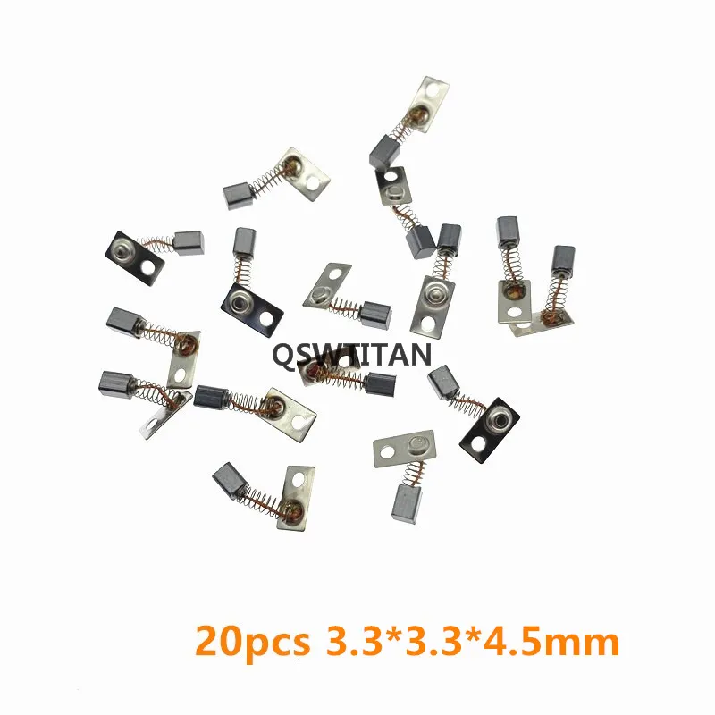 20 Pcs 3.3*3.3*4.5 Millimetri Di Metallo Motore Elettrico Carbon Brushes Sostituire Per/Saeyang Serie Dentale Rettifica Macchina Manipolo Micromotore