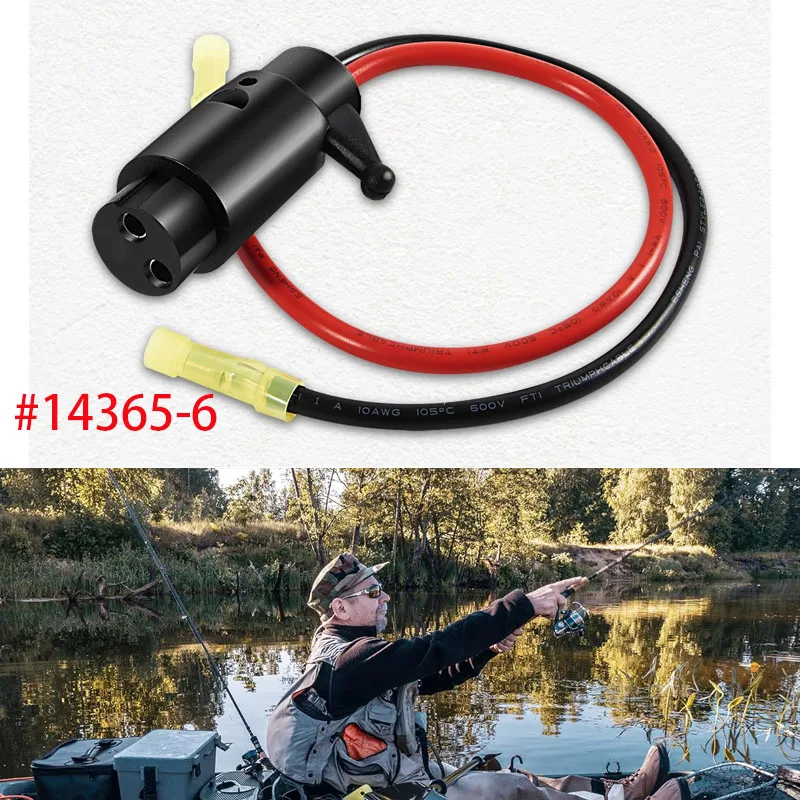 Spina Motore Da Traina 14365-6, Connettore Maschio Motore Da Traina 12V/8 Gauge/2 Lato Barca A Filo Per Barca Marina, Motore Da Traina Kayak