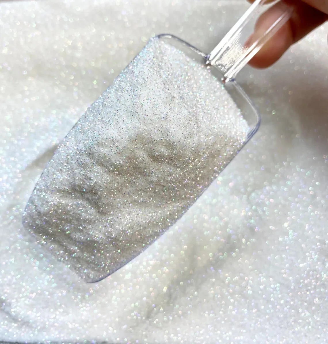 50G Bianco Iridescente Opalescente Ultra Fine Glitter Polvere Glitter Fine Olografico Ultra Fine Glitter-Glitter Iridescente