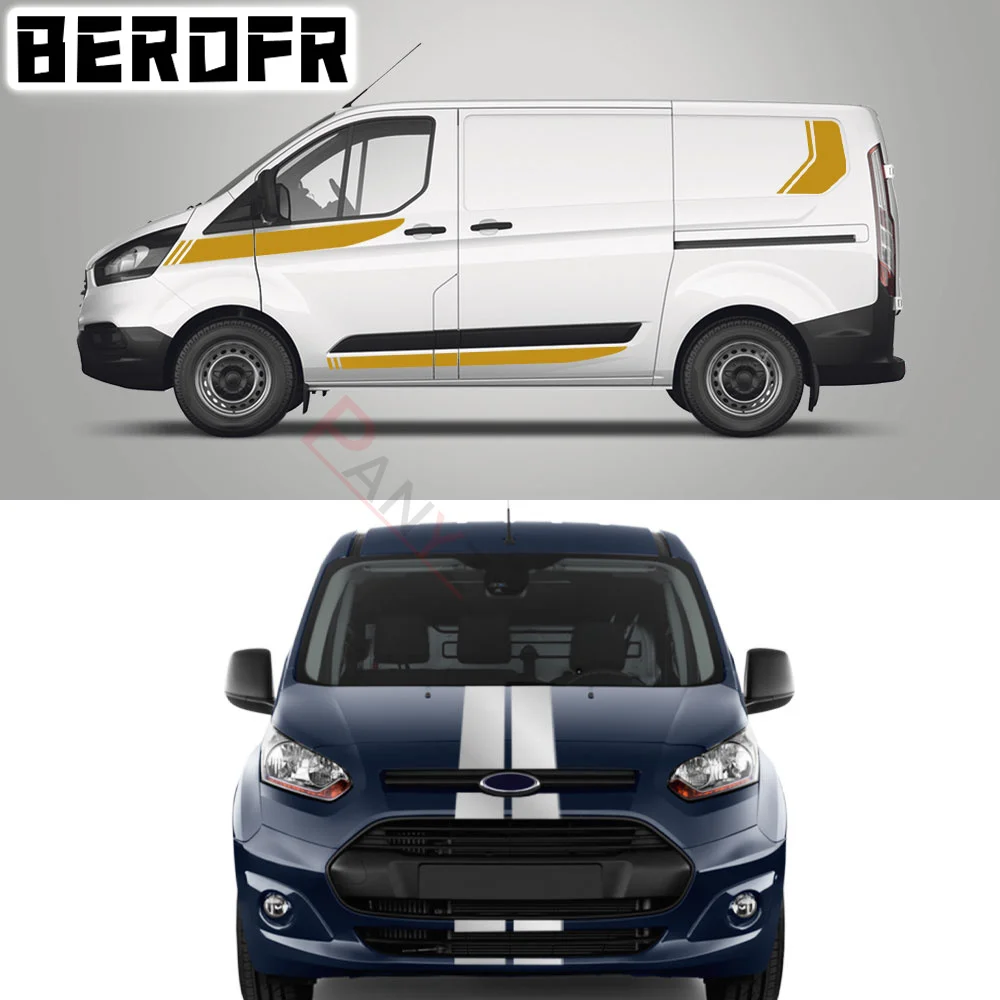 8 Pz/Lotto Adesivi Per Auto Per Ford Transit Tourneo Custom Mk7 Mk8 Mk9 Sport Stripe Kit Van Vinyl Decalcomanie Tuning Accessori Auto