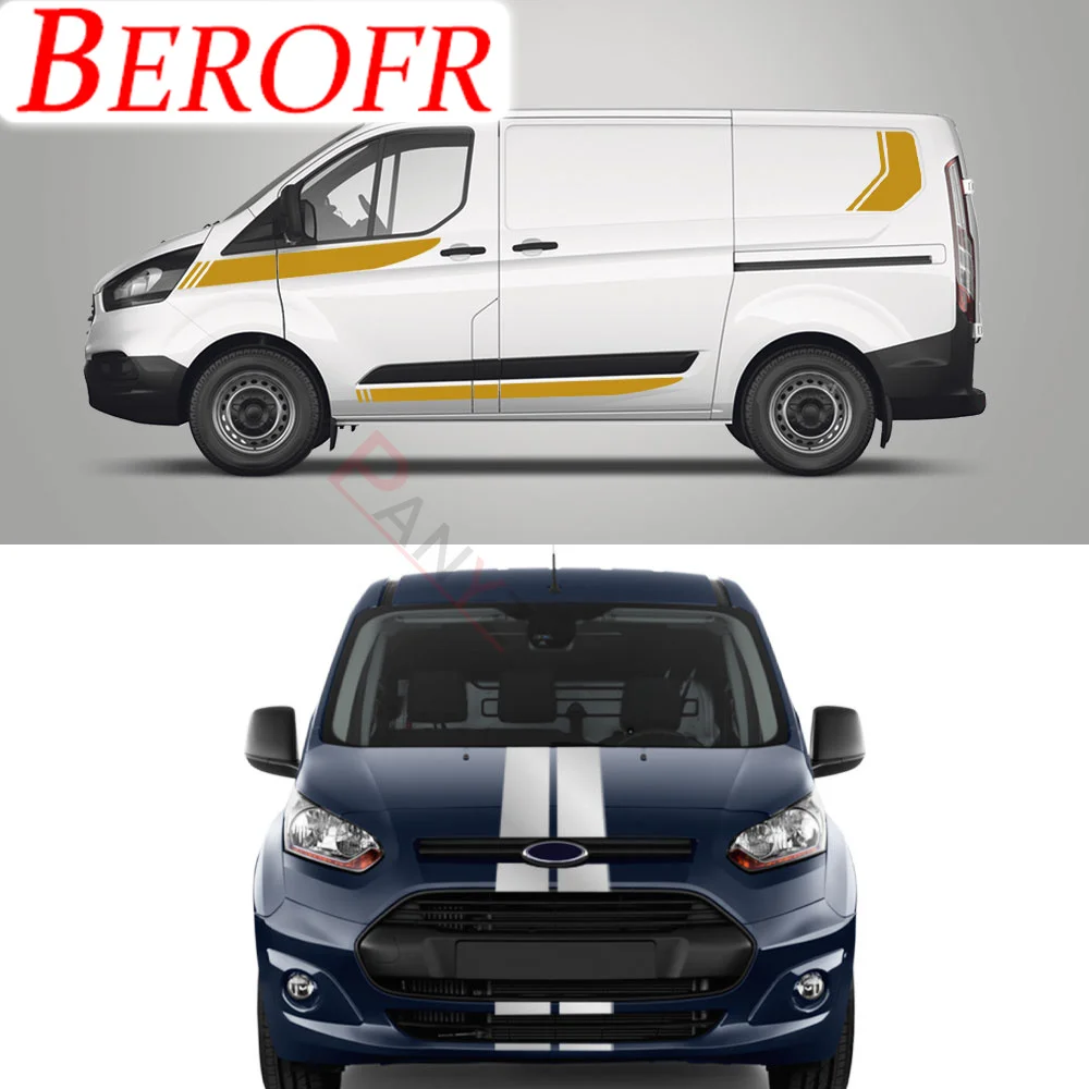 8 Pz/Lotto Adesivi Per Auto Per Ford Transit Tourneo Custom Mk7 Mk8 Mk9 Sport Stripe Kit Van Vinyl Decalcomanie Tuning Accessori Auto