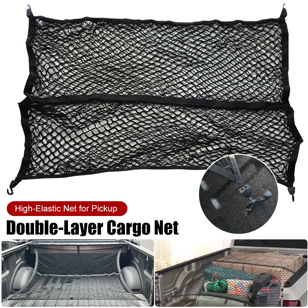 Rete Da Carico Ad Alta Elasticità Per Letto Per Camioncino 4 'X 4' Stretch A 7 'X 7' Rete Elastica A Doppio Strato Per Ford F150 Svt Raptor Tundra