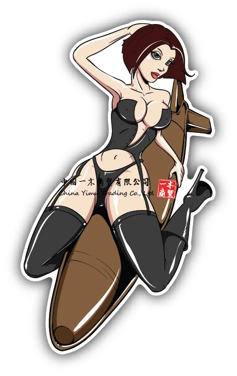 Pinup Girl Sexy Cartoon Car Bumper Sticker Decal Per Pickup Truck Ford Chevrolet Cadillac Honda G-String Bikini Lingerie