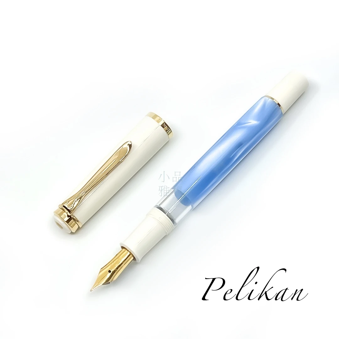 Germania Pelikan Platinum M200 Penna Stilografica Per La Riarchiviazione Dell'Inchiostro A Pistone Rosa Blu