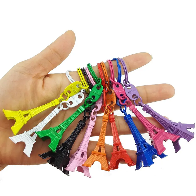 50Pcs Paris Torre Eiffel Portachiavi Mini Torre Eiffel Portachiavi Color Caramella 10 Colori
