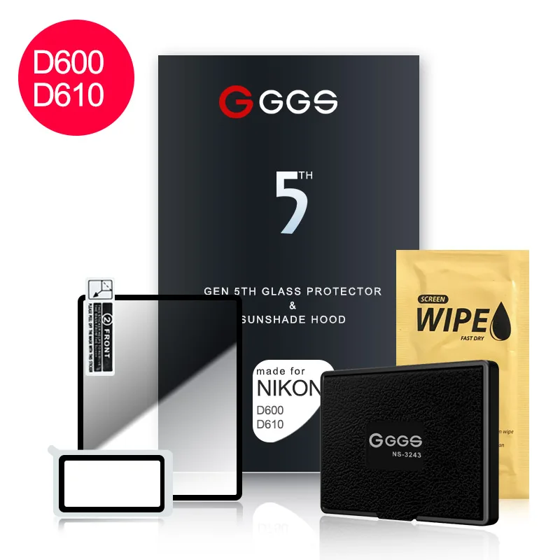 Ggs Fifth Generation For Nikon D600 D610 Larmor Screen Camera Film Protection Screen  Metal Frame Embedded Optical Glass