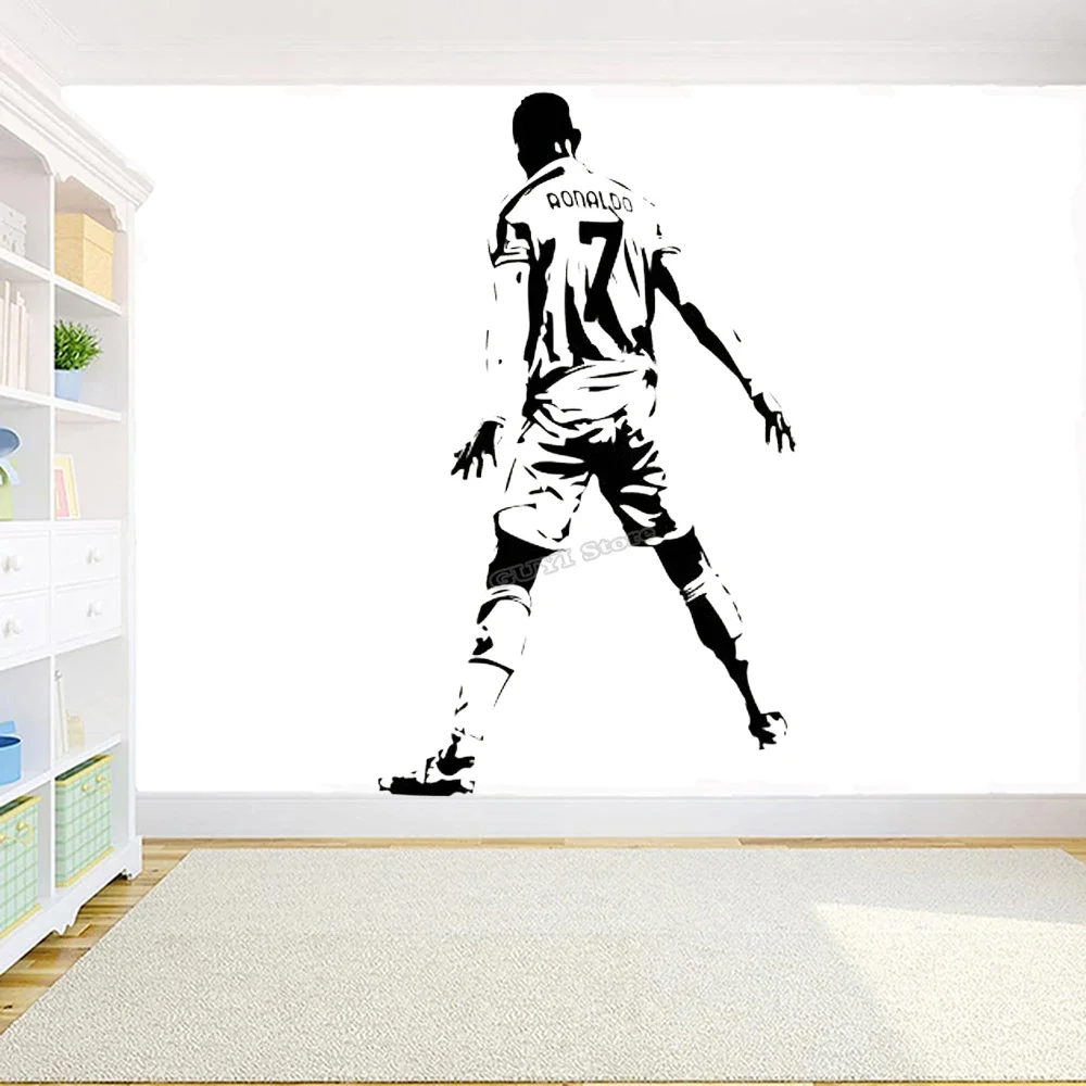Ronaldo Wall Decal Vinyl Sticker Football Soccer Jersey Wall Sticker Kids Room Bedroom Decor Kids Poster Sport Player Gift A716