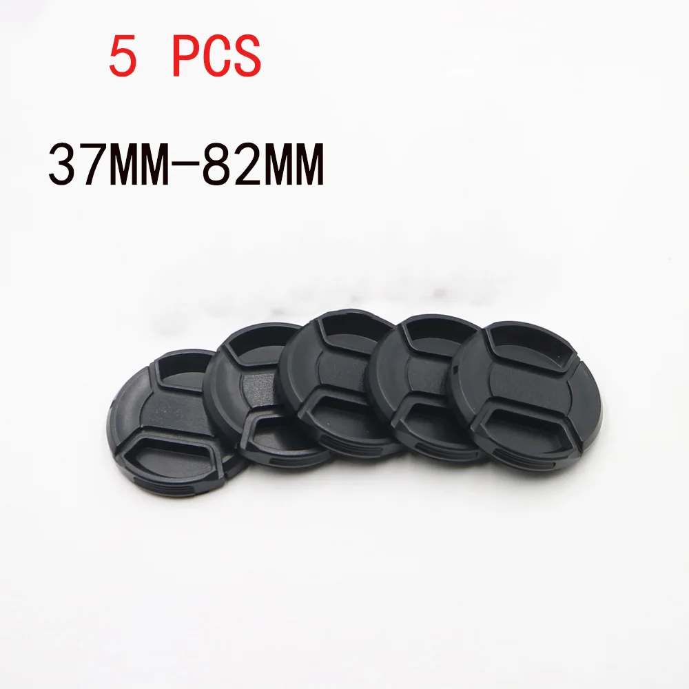 5 Pezzi 37 40.5 43 46 49 52 55 58 62 67 72 77 82 Mm Snap-On Fotocamera Copriobiettivo Copriobiettivo Protezione Per Canon Leica Nikon Sony