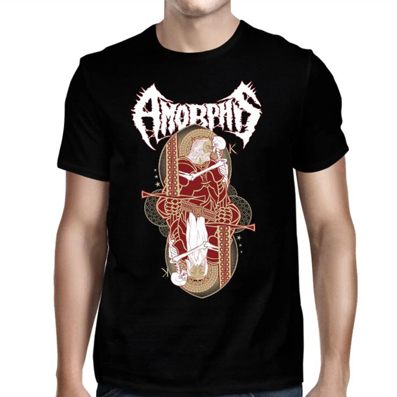 Autentica Maglietta Amorphis Kings Revel Heavy Metal S-3Xl Novità