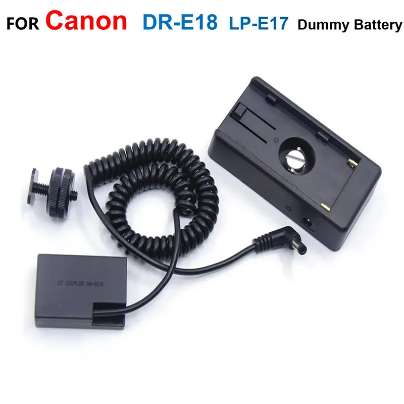Np F970 F750 F550 Kit Piastra Adattatore Batteria Con Dr-E18 Lp-E17 Batteria Falsa Per Canon Eos R10 77D 760D 850D 8000D Sl2 Sl3 X10