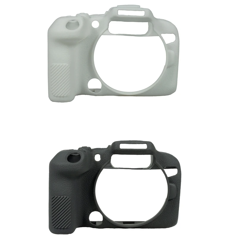 Custodia In Silicone Modello Litchi Adatta Per Fotocamera Mirrorless Canon Eos R10 Half-Frame R10 Bianca