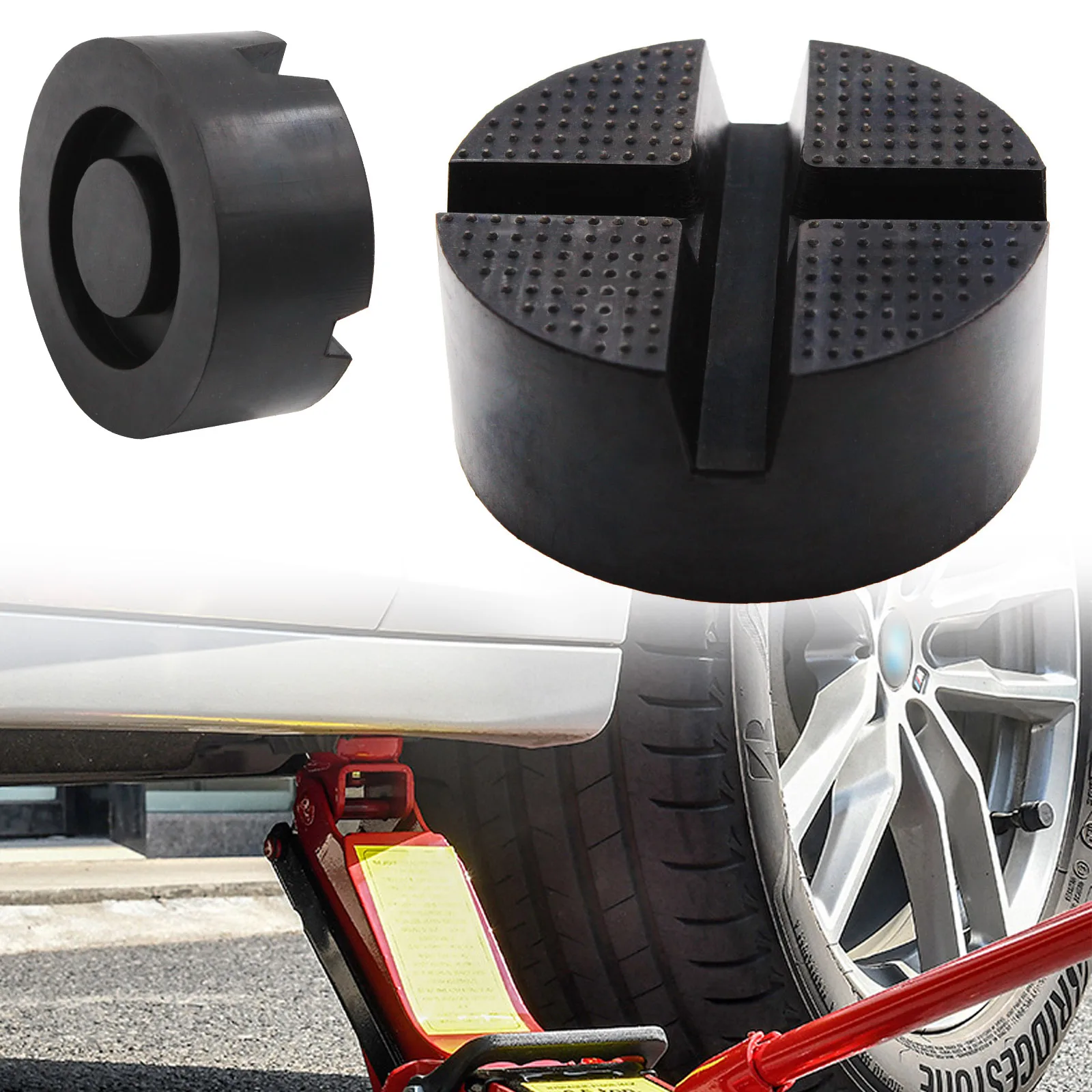 Universale In Gomma Per Auto Con Intaglio Incrociato Jack Pad Adattatore Guard Floor Disk Frame Rail Protector Per Pinch Weld Side Chassis Trolley