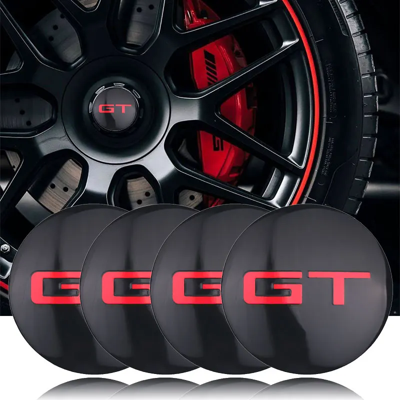 4Pcs Car Wheel Center Hub Caps Adesivi Gt Emblem Decal Per Alfa Romeo Mg Bmw Mercedes Benz Opel Peugeot Suzuki Citroen Hyundai