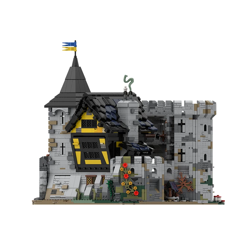 Moc 6074 Black-Falconal Chiuso Cavaliere Fortezza Building Blocks 10039 Castello Medievale Mattoni Giocattoli Per Bambini Regali Di Compleanno