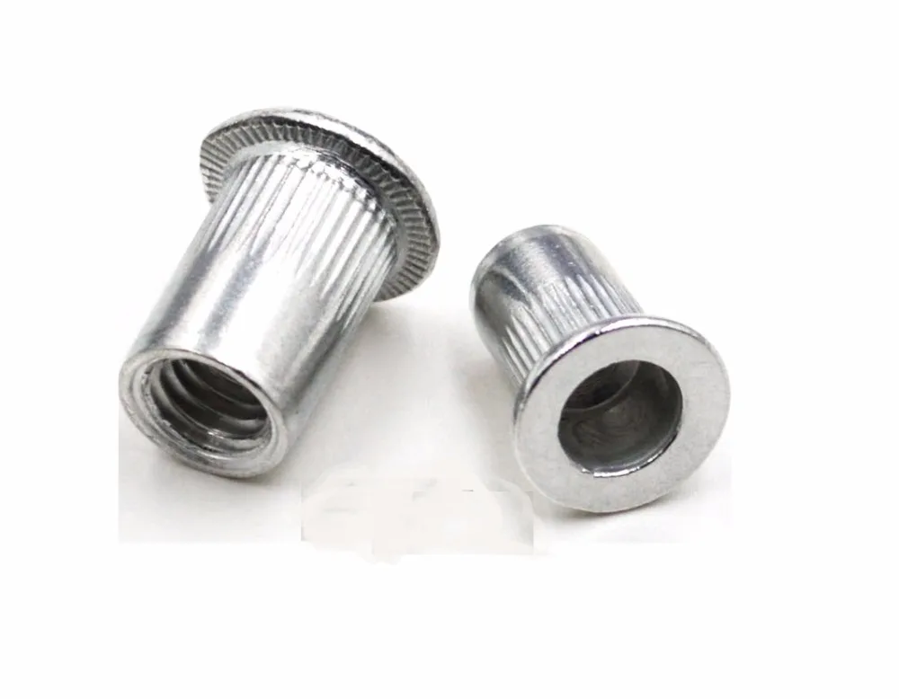 100 Pz/Lotto Di Alluminio Una Testa Piatta Rivetto Dado Cieco Inserisci Dado Rivetto-Dado Inserti Filettati