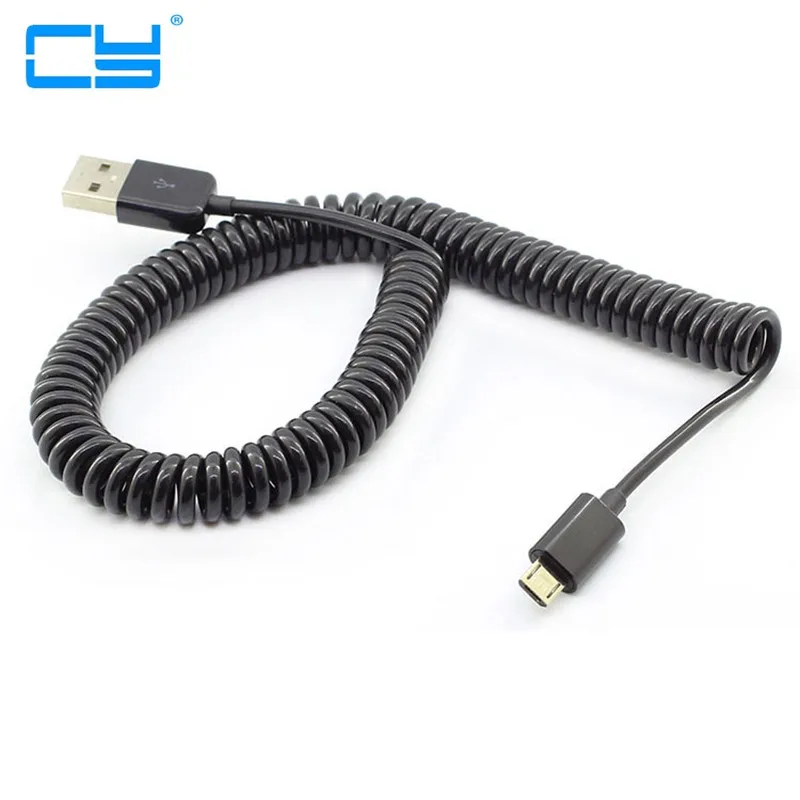 8Ft 2.5 M Retratil Usb Micro Usb Cabo Enrolado Cabel Usb Para Micro Usb Primavera Cabo De Dados De Carga Carregador Cabo De Cabo