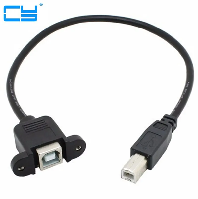 Usb 2.0 Tipo B Macho Para Femea M/F Cabo De Extensao De Dados Cabo De Montagem Em Painel Para Impressora Cabo Com Parafuso Burac