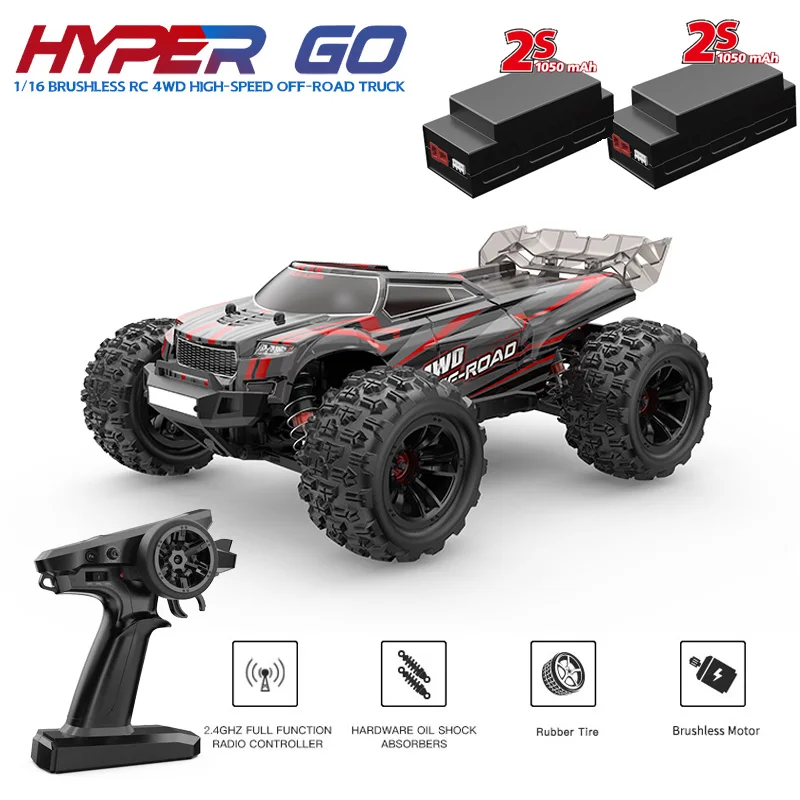 Rc Car Mjx Hyper Go 16210 Brushless Ad Alta Velocità 4X4 Telecomando Fuoristrada Grande Ruota Camion Rc Auto Per Adulti Monster Truck