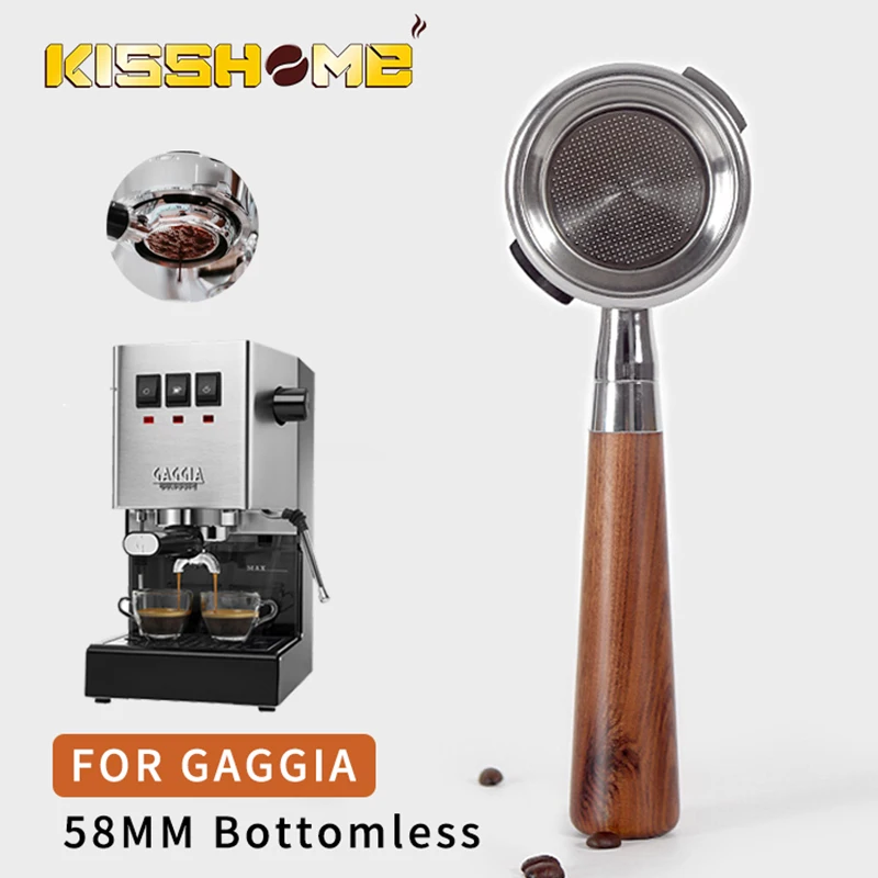Caffè Senza Fondo Portatfilter Naked 58Mm Per Gaggia Classic Sostituzione Barista Espresso Maker Cafe Machines Accessori