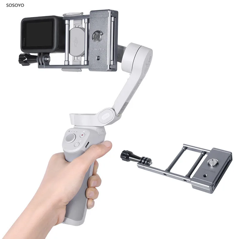 Per Dji Om 4/Osmo Mobile 3 Mount Plate Adapter Stabilizzatore Cardanico Portatile Per Gopro 8 7 6 Dji Osmo Action Camera Accessori