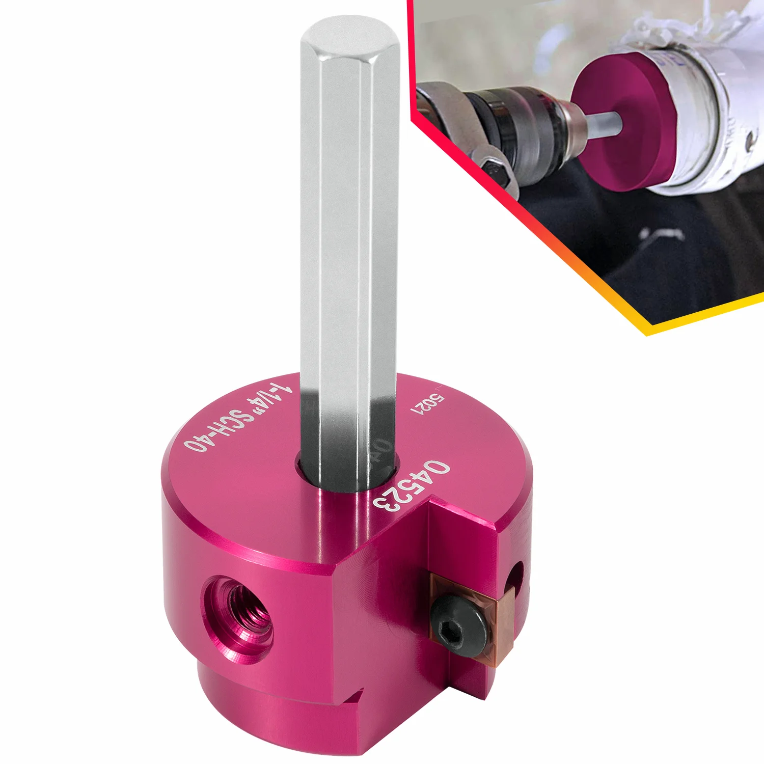 Ppr125 Alesatore Per Tubi In Pvc Clean Ream Extreme Con Albero Esagonale Da 3/8 Pollici Testa Da 1-1/4 Pollici Raccordo In Pvc Saver Per Linee D'Acqua