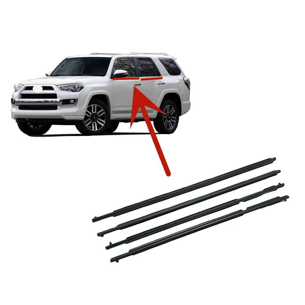 4 Pezzi Di Gomma Per Finestre Esterne Nere O Cromate Per Toyota 4Runner 75711-35011 2009-2020 Protezione In Vetro Guarnizione In Laminato