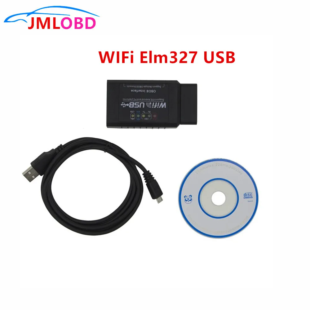 2024 Elm327 Wifi Usb Scanner Obdii Lettore Di Codici Dell'Interfaccia Diagnostica Per Auto Per Android/Ios/Pc Usb Wifi Elm327 Strumento Di Scansione
