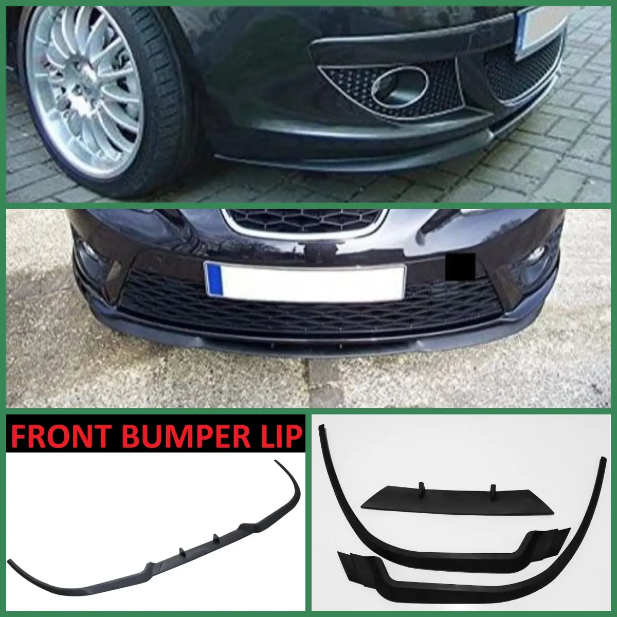 Per Seat Leon Mk2 1P Cupra R Spoiler Anteriore Paraurti Lip Euro Spoiler Lip Universal 3 Pcs Body Kit Splitter Accessori Per Auto