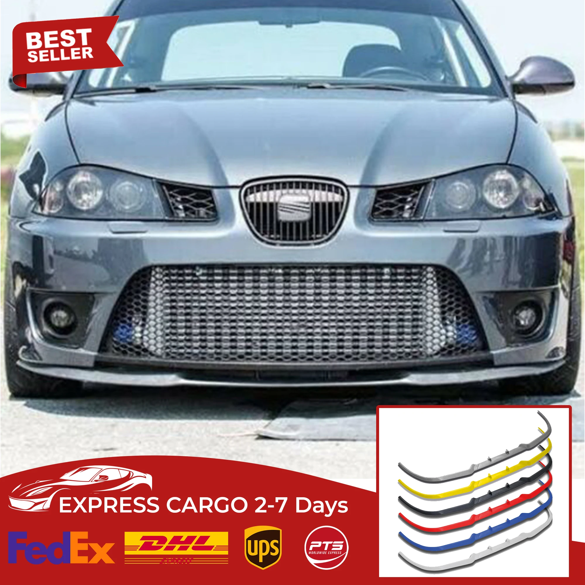 Per Seat Ibiza Mk4 6L -08 Cupra R Spoiler Anteriore Paraurti Lip Euro Spoiler Lip Universal 3 Pcs Body Kit