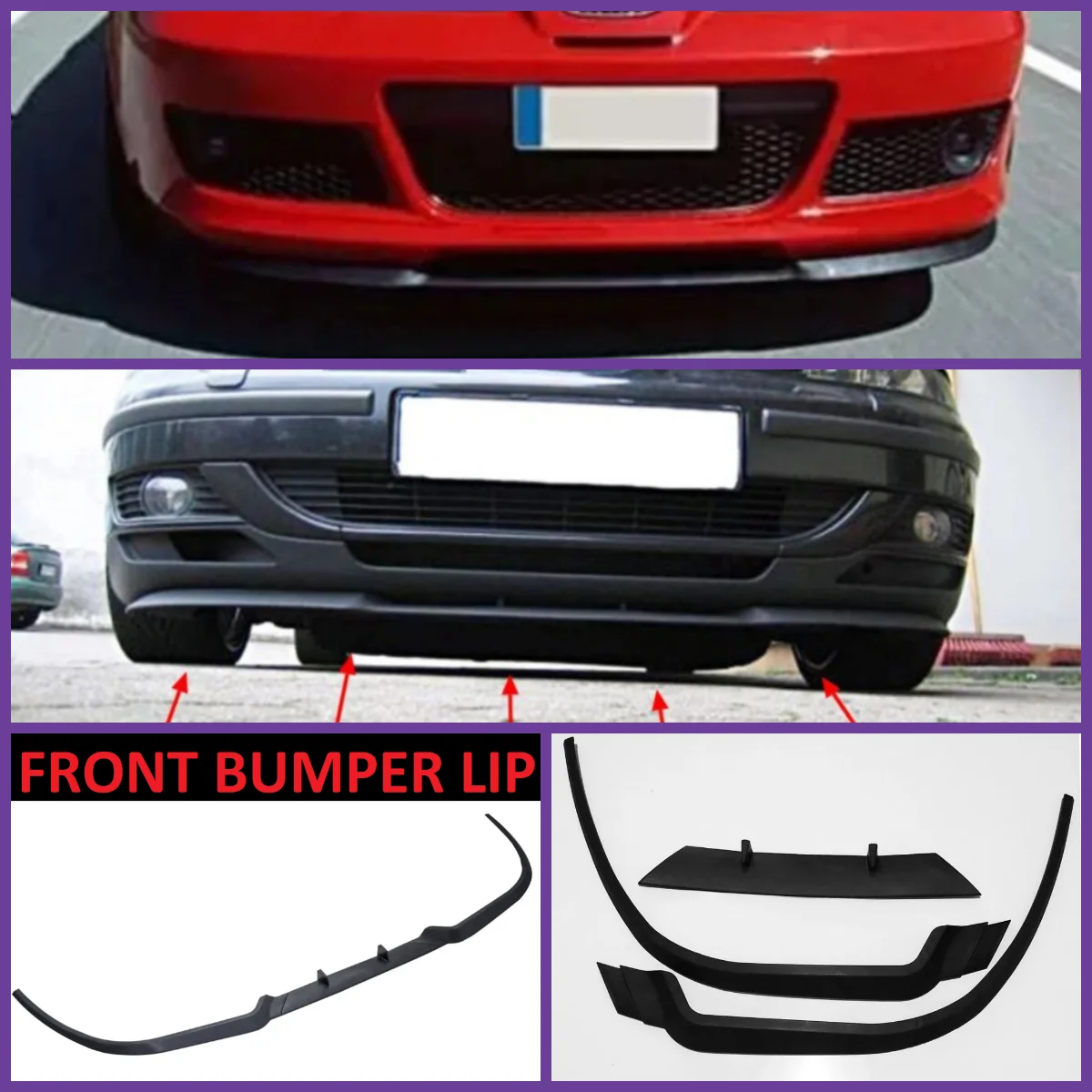 Per Seat Leon Mk1 1M Cupra R Spoiler Anteriore Paraurti Lip Euro Spoiler Lip Universal 3 Pcs Body Kit Splitter Accessori Per Auto Styling