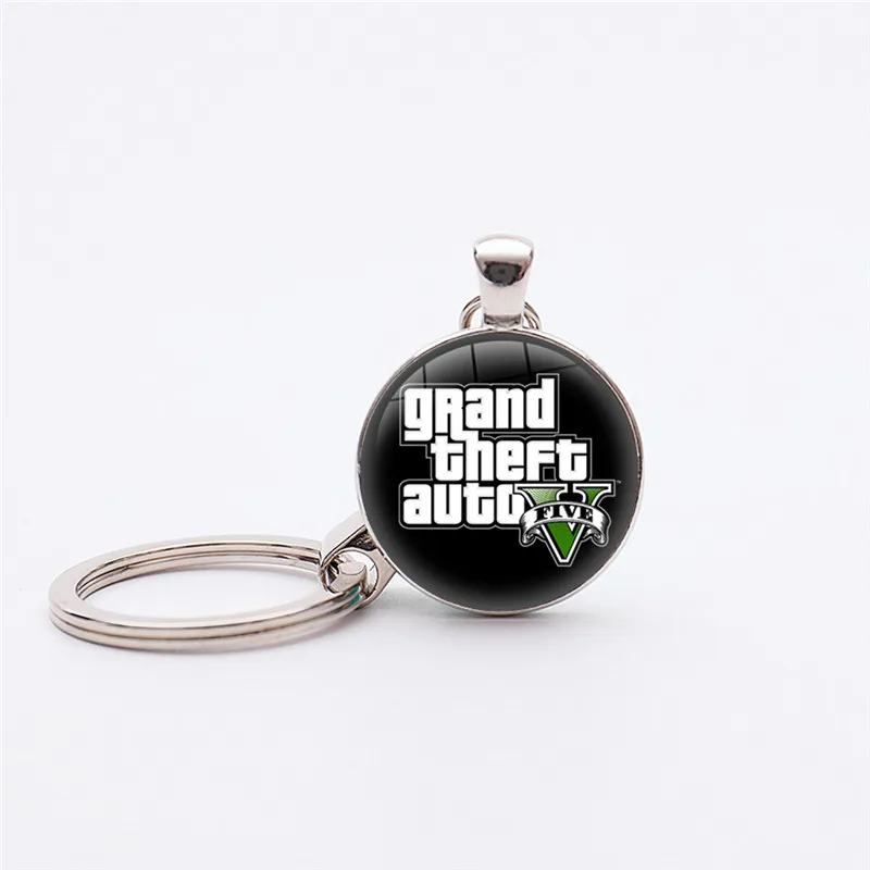 17 Style Ps4 Gta 5 Gioco Grand Theft Auto 5 Portachiavi Gioielli Pendenti Placcati Argento Fatti A Mano