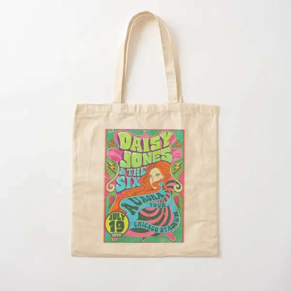 Daisy Jones The Six Concert Poster Cot Canvas Bag Designer Fashion Women Travel Grocery Handbag Tote Casual Stampato Pieghevole