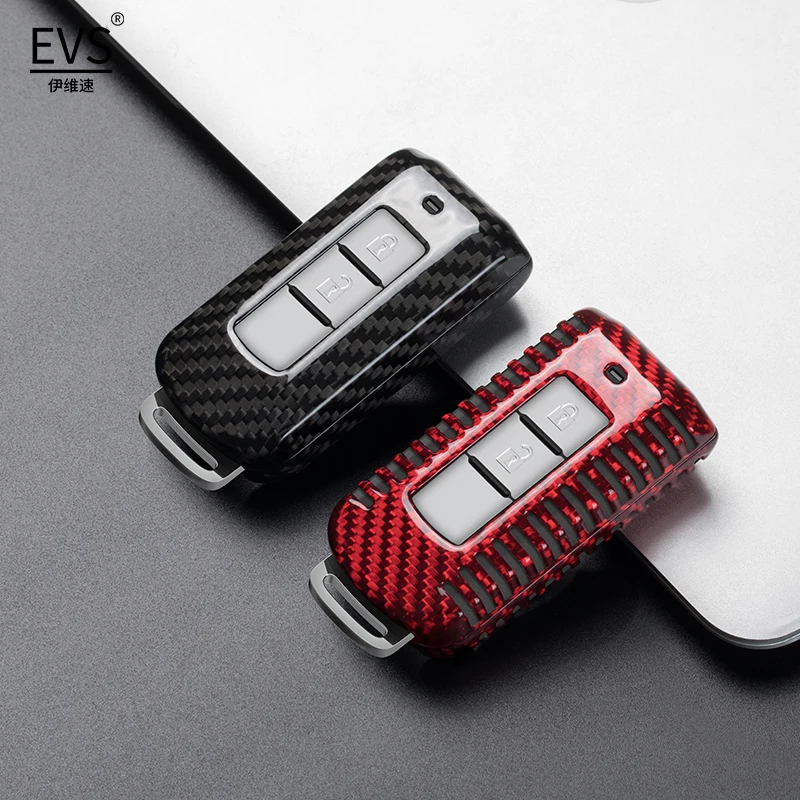 Portachiavi Per Auto In Fibra Di Carbonio, Cover Compatibile Con Mitsubishi Asx Outlander, Smart Remote Shell Auto