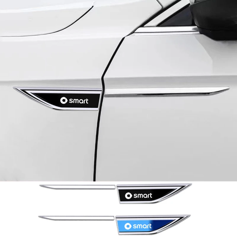2Pcs Car Chrome Modificato Car Body Side Doors Blade Car Stickers Per Smart 451 453 Fortwo Forfour Accessori Auto