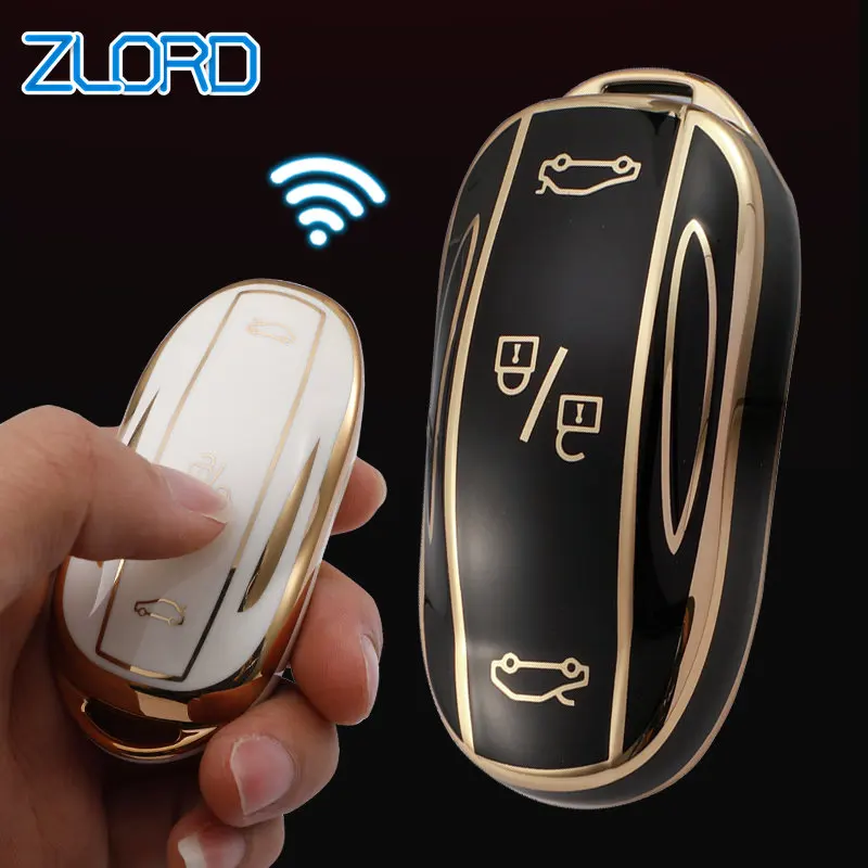 Soft Tpu Car Smart Key Case Cover Shell Fob Per Tesla Model 3 Model S Model X Model Y Auto Remote Holder Portachiavi Accessori