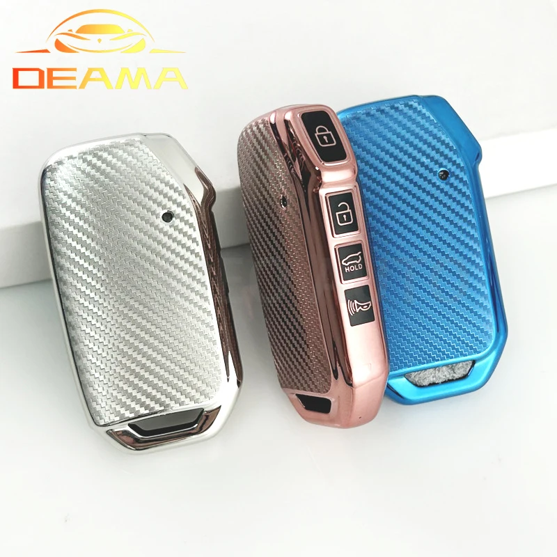 New Carboon Fiber Car Smart Remote Key Case Per Kia K3 Kx3 Kx7 K5 Sportage Carnival Mpv Kia Key Cover K8 Protector Accessori