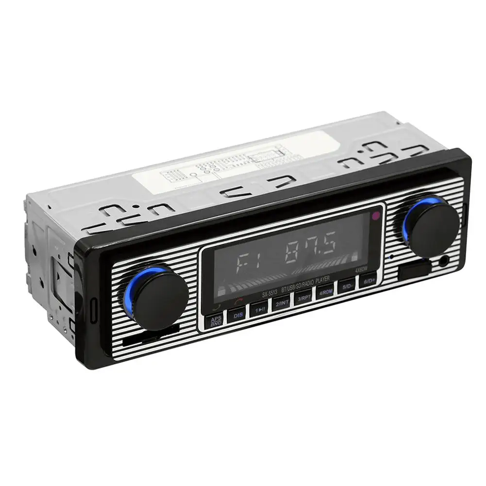 Vintage Bluetooth Car Fm Radio Lettore Mp3 Usb Aux Classic Automobile Stereo Audio Supporto Chiamata Vivavoce Trasmissione Vocale
