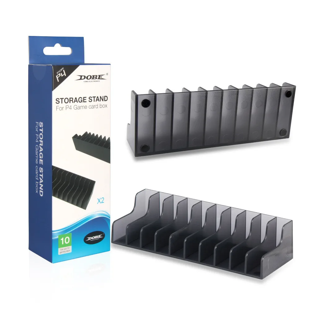 2Pcs Storage Shelters Game Card Box Storage Stand Cd Disk Holder Per Sony Playstation 4 Ps4 / Ps4 Slim / Ps4 Pro Disk Storage