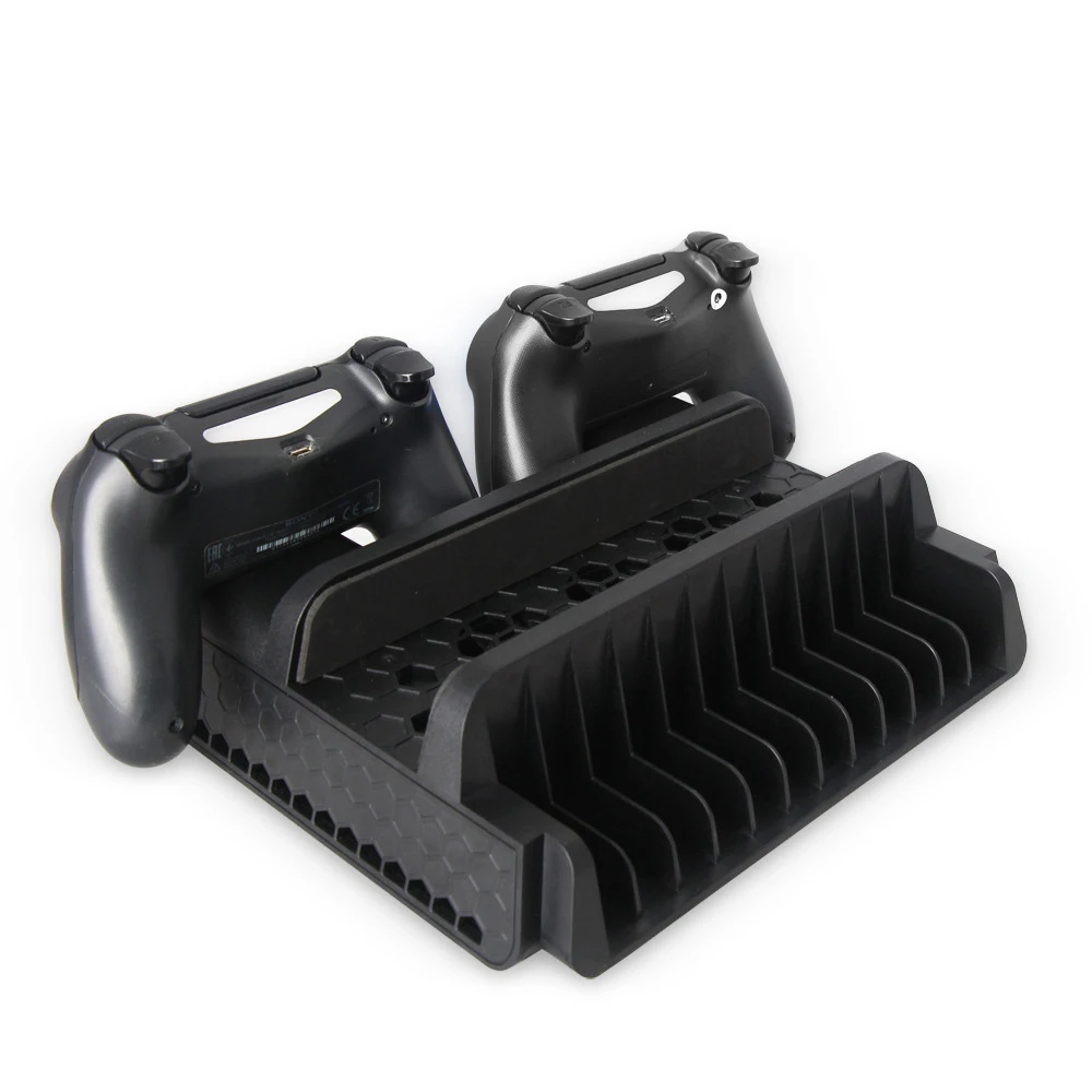 10 Pz Per Ps4/Ps4 Slim/Ps4 Pro Vertical Stand Con Ventola Di Raffreddamento Del Dispositivo Di Raffreddamento Caricatore Doppio Controller Di Ricarica