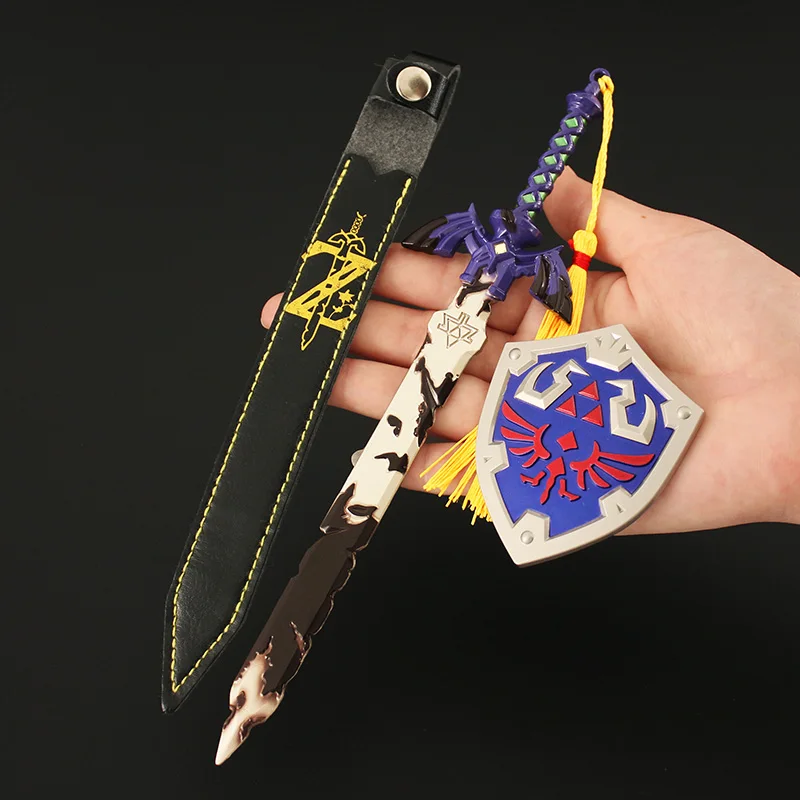 The Hyrule Fantasy Arma Hero Link Master Sword Portachiavi Shield Model Toy Anime Game Periferiche 22Cm Sword Gifts Toys For Boys