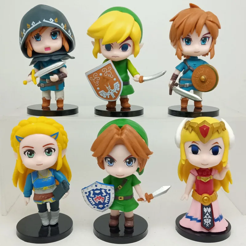 The Legending Of Zeldaed Q Version Figure 10Cm Link Princess Zeldaed Game Decoration Anime Ornaments Model Collection Dolls