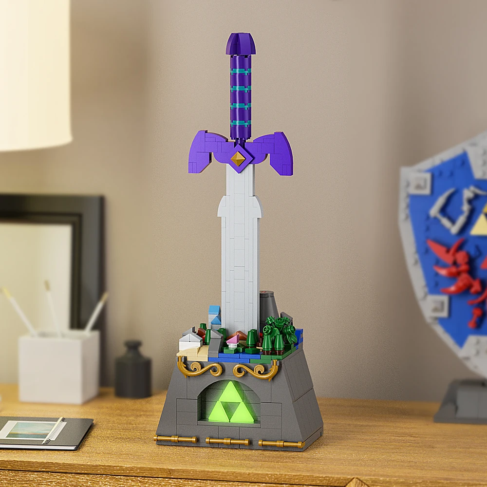 Moc Zeldaed Master Sword Link Princess Figure Skyview Bricks Brickheadz Modello Di Arma Gioco Building Block Giocattoli Per Bambini Regalo Di Complean