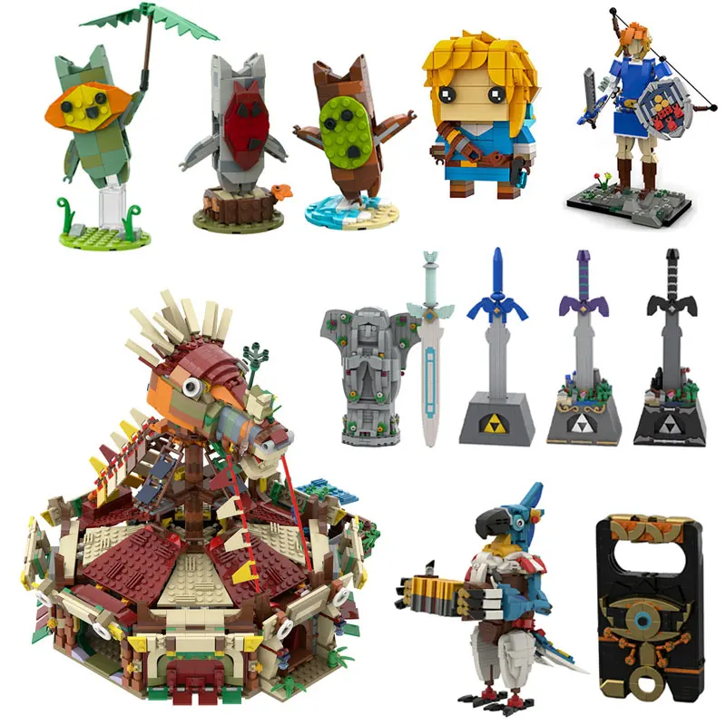 Moc Zeldaed Link Master Sword Stable Keglo Seeds Model Building Blocks Kit Game Action Figure Mattoni Costruttore Giocattoli Regali