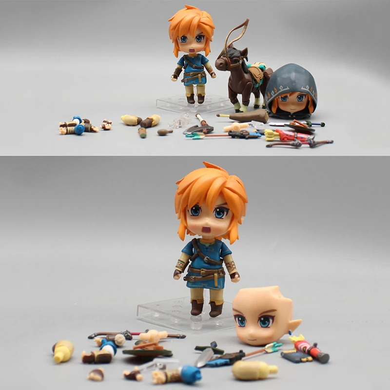 10Cm Anime The Hyrule Fantasy Figures Link #1212 Zelda Action Figures Facce Intercambiabili Pvc Model Collection Toys Ornamenten Gifts