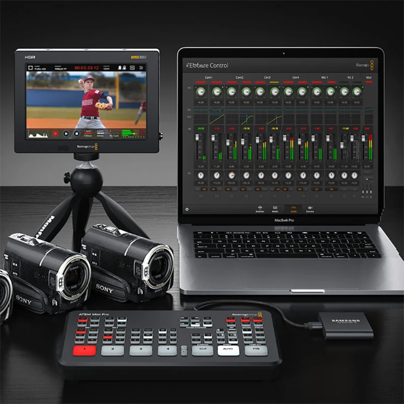 Blackmagic Design Atem Mini Switcher Atem Mini Pro Live Stream Switcher Multi-View E Registrazione Nuove Caratteristiche Originale Atem Mini