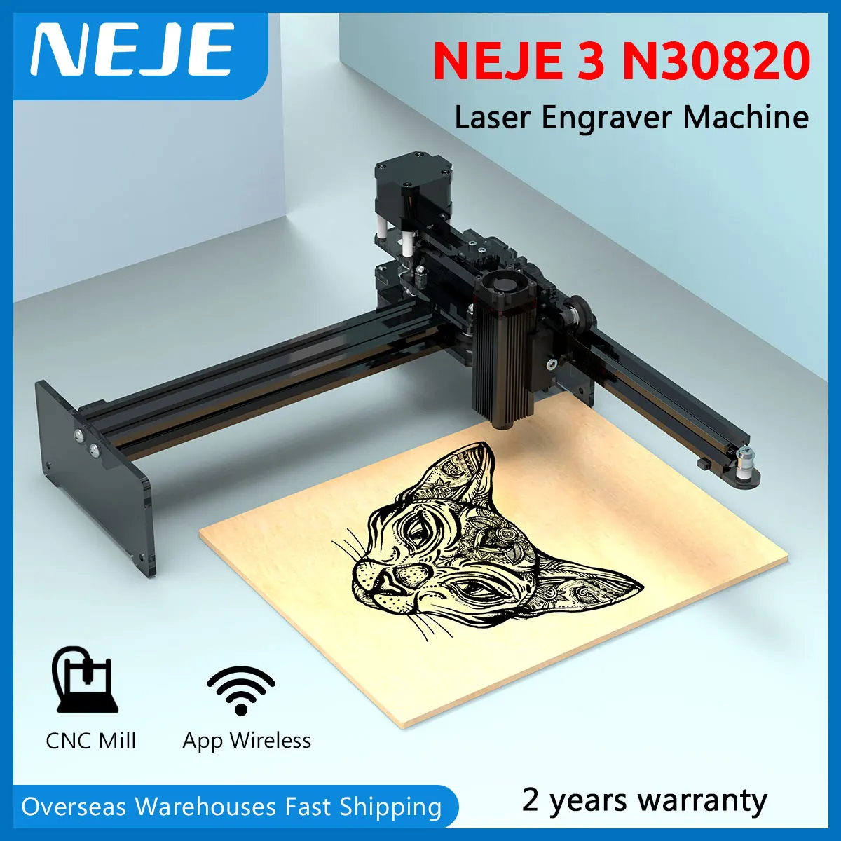 Neje 3 40W Incisore Laser/Neje 3 Frame Taglierina Fai Da Te-Macchina Per Incisione Laser Taglio Stampante A 32 Bit-Laser Cnc Router Lightburn Grbl
