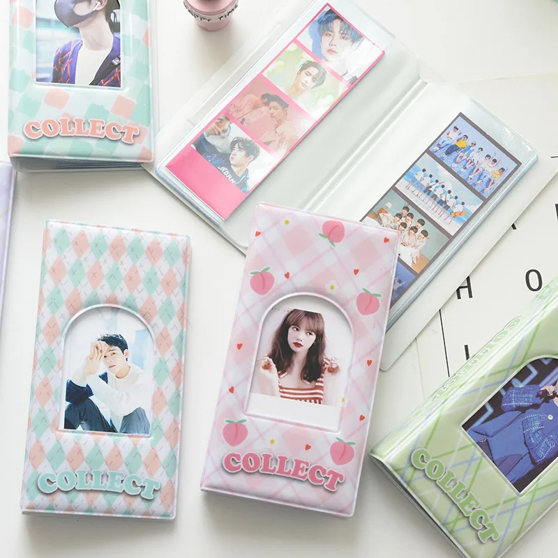 Tasche Trasparenti Colorate Contiene 32 Pezzi 2X6 Pollici Collezione Di Segnalibri Libro Fotostrips K-Pop Star Photo Booth Frames Album