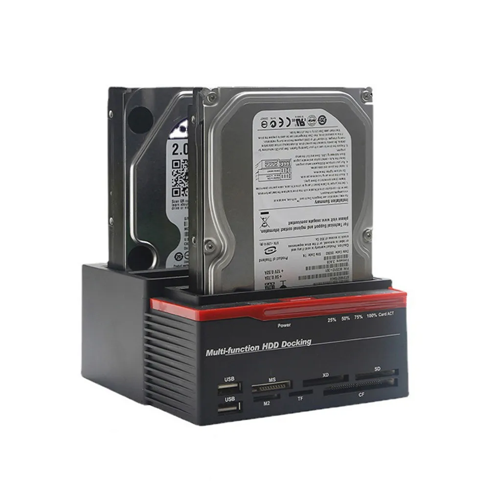 2.5/3.5 "Sata Ide Hdd Docking Station Hdd Enclosure Usb 2 Porte Usb 2.0 Hub Ms/M2/Xd/Cf/Sd/Tf Card Reader Mobile Hard Disk Box