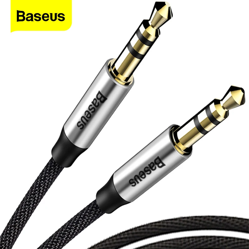 Baseus 3.5Mm Jack Audio Cable Jack 3.5Mm Maschio A Maschio Audio Aux Cable Per Samsung S10 Car Headphone Speaker Wire Line Aux Cord