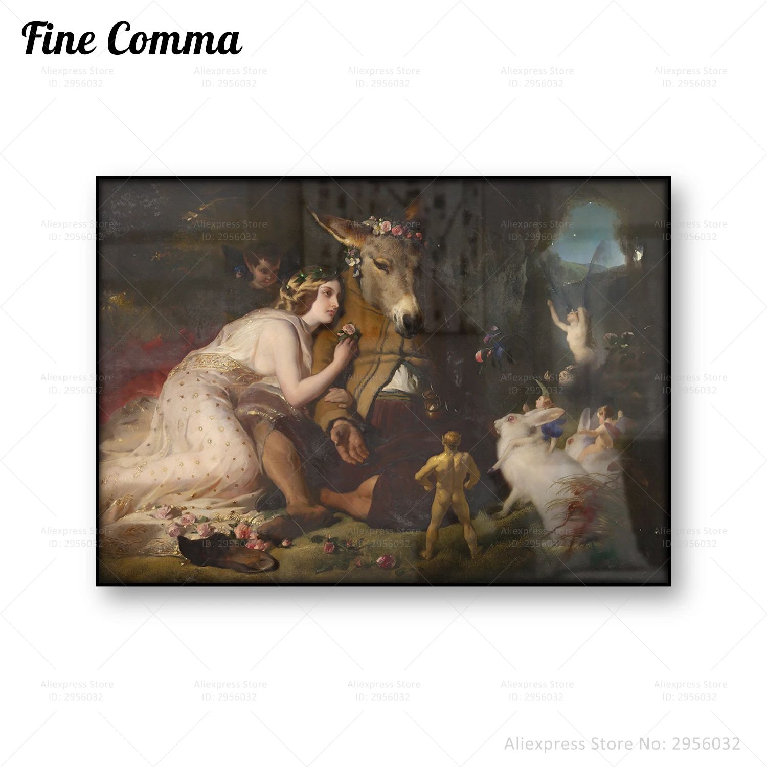 Scena Da A Midsummer Night Dream Titania E Bottom Edwin Landseer Vintage Poster Fiaba Wall Art Canvas Print Home Decor